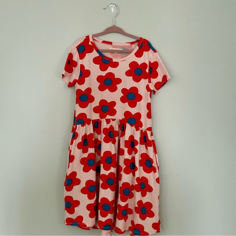 Tucker + Tate Girls Floral Dress Size 7 Red Blue Graphic Print